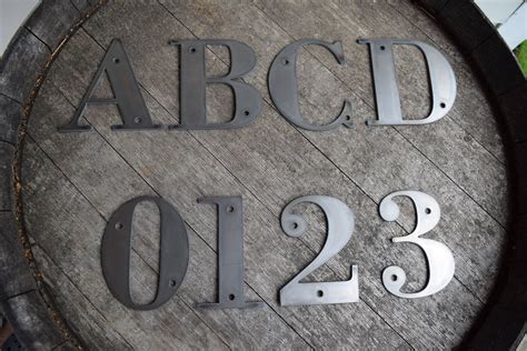 metal numbers and letters